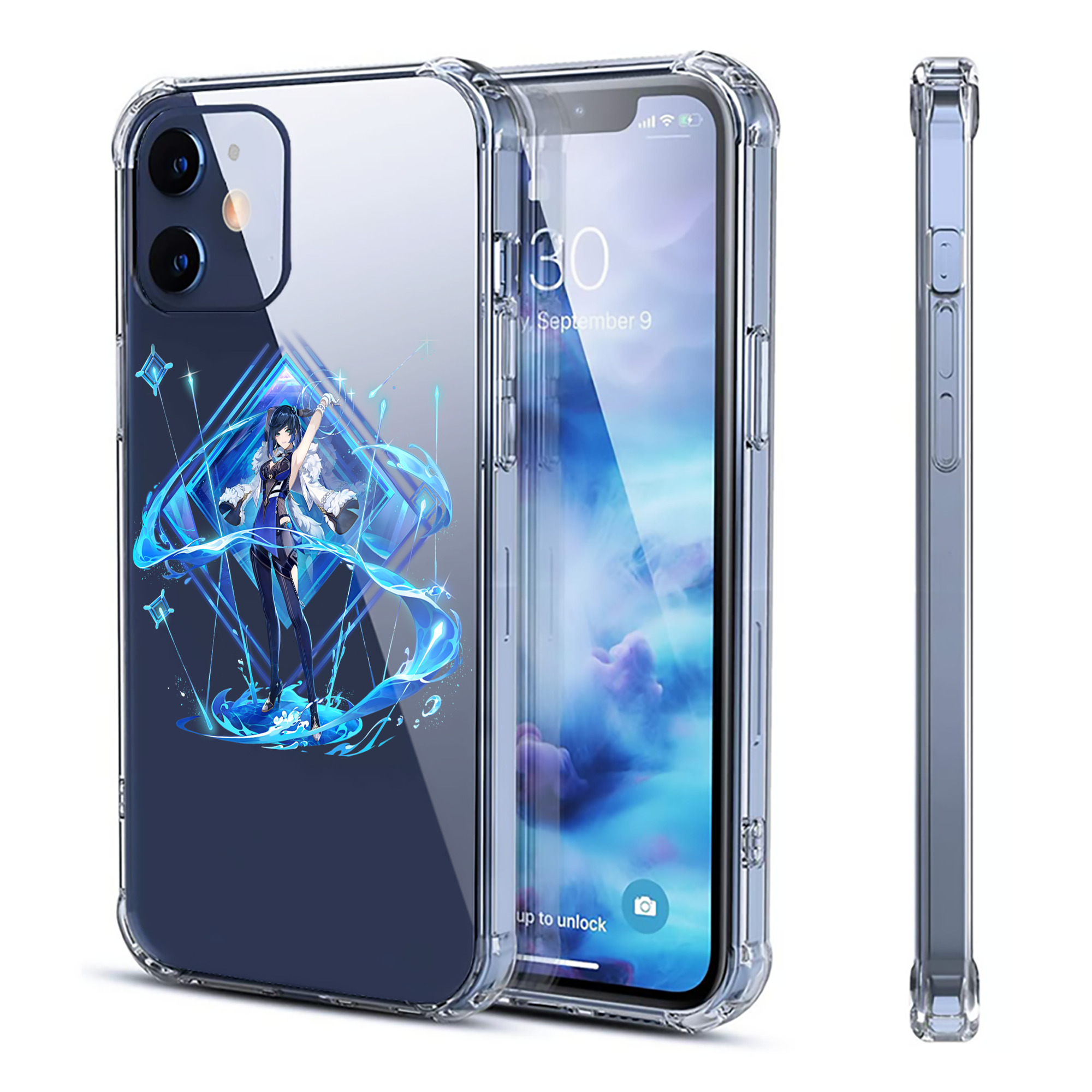 げんし神 夜兰 やらん genshin Yaran 【iPhone 12シリーズ対応】透明スマホケース（クリアソフトケース）